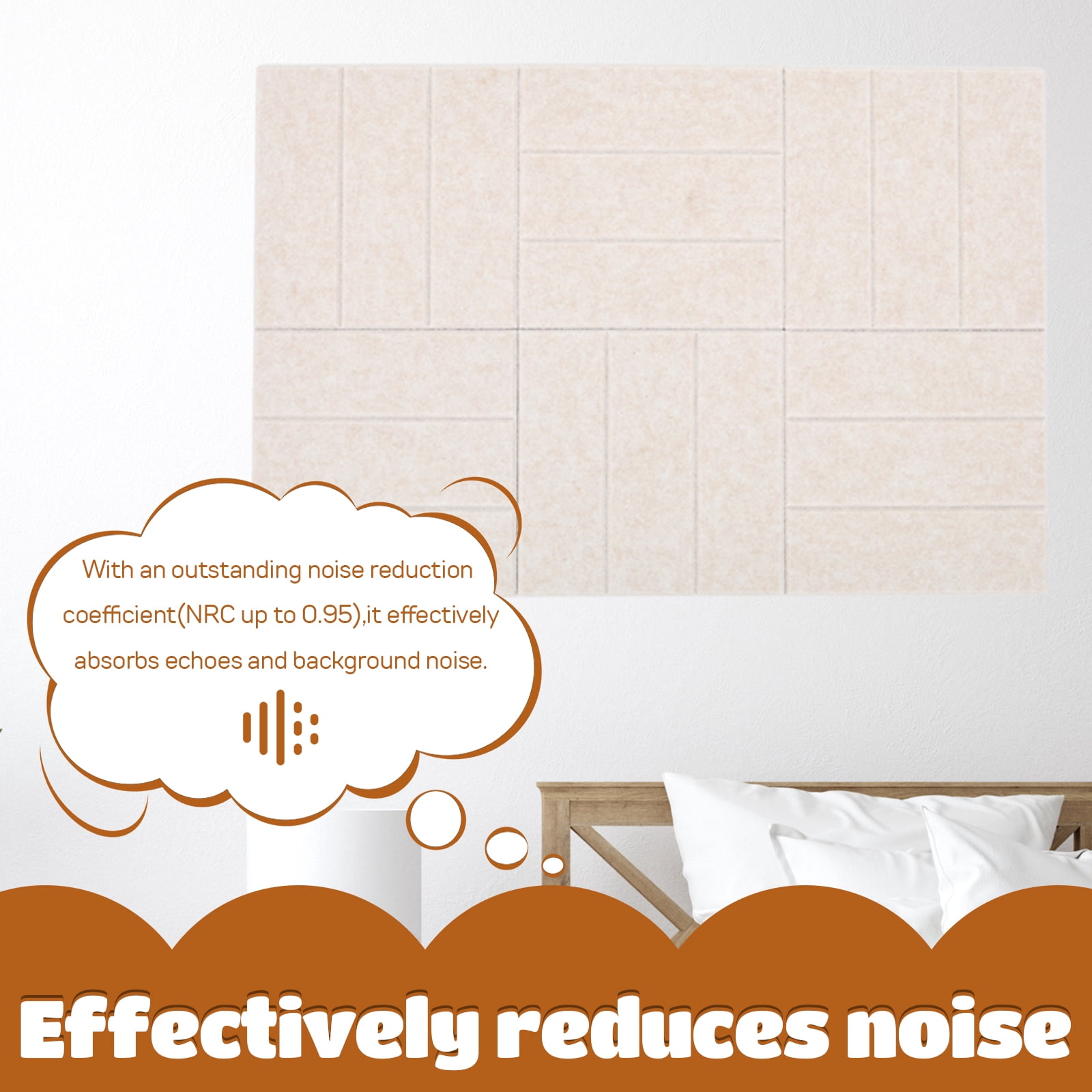 6PCS Felt Bulletin Board Tiles with Adhesive Tabs and Pushpins Felt Wall Tiles Push Pin Board Wall Organizer for Office Home Decoration