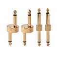 thumbnail image 1 of OULII 4 Pcs Set Golden Metal Guitar Effect Pedal Connector for Signal Transmission Double Head Plug, 1 of 8
