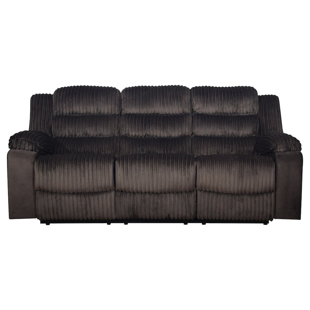 New Classic Furniture Willow Wood & Fabric Sofa with Dual Recliner in Brown