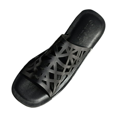 

Ediodpoh Summer New Large Size Foreign Trade Women s Shoes Casual Hollow Breathable Comfortable Sandals Slippers Women Comfortable Sandals for Women Black 9(42)