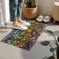 thumbnail image 4 of Bohemian Retro Floral Non-Slip Entryway Door Mat,Boho Indoor Decor Durable Low Plush Door Mat,Washable Welcome Rug for Patio Hallway Home Decor 16x24 Inches, 4 of 7