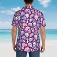 thumbnail image 4 of Fotbe cartoon rainbow Skull Camisa Hawaiana para Hombre Unisex – Camisa Casual de Verano con Botones de Manga Corta de Algodón y Lino,Large, 4 of 7