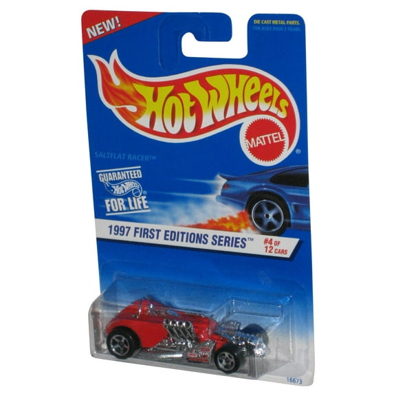 Hot Wheels 1997 First Editions Saltflat Racer (1996) Mattel Red Toy Car #4 of 12