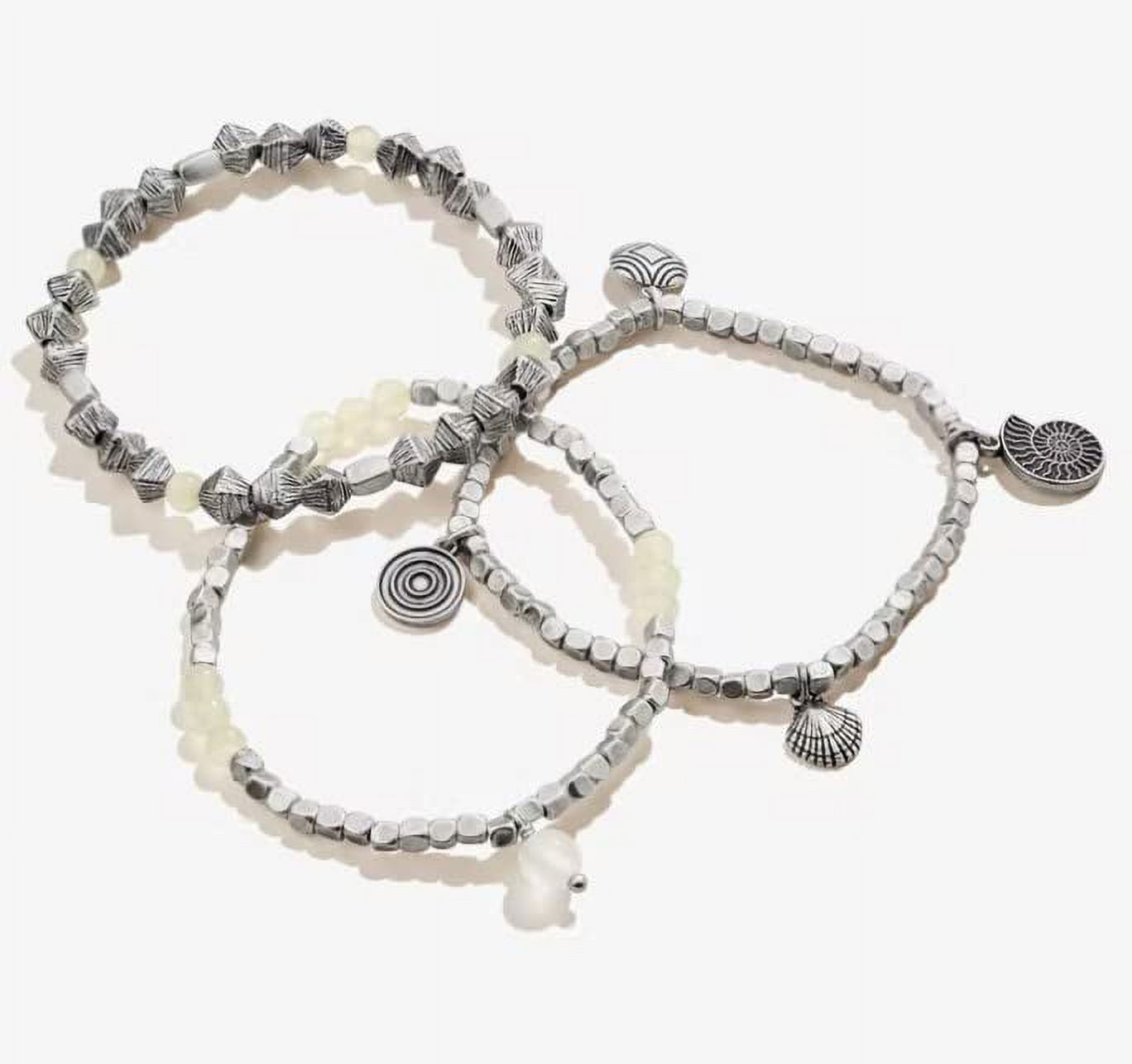 ALEX AND ANI★Nautilus Stretch Set of 3 RAFAELIAN SILVER Alex and Ani Nautilus Stretch Bracelet, Set of 3 Rafaelian