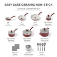 thumbnail image 2 of T-fal Easy Care 18 Piece Ceramic Nonstick Cookware Set, Pots and Pans, Red, 2 of 10