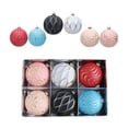 thumbnail image 2 of Kbndieu Colorful Christmas Tree Balls Ornaments, 6PCS 3.15" Pre-Strung Hanging Ornament Decorations, Shatterproof Xmas Bulbs Plastic Hanging Balls for Xmas Tree Holiday Party Decor, 2 of 9