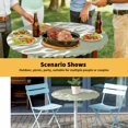 thumbnail image 6 of Elastic Fitted Round Tablecloth, Coral Sage Green Waterproof Stretch Table Cover for 36"-44" Tables, Coastal White Ocean Marine Nautical Beach Washable Outdoor Tablecloths for Patio, Picnic, Camping, 6 of 9