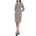 thumbnail image 2 of Vestido de tweed con cuello de solapa y botones para mujer Inspire Chic de manga 3/4 XL 2, 2 of 4