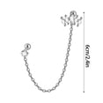 thumbnail image 3 of CIYISON Zircon Flower Piercing Studs Earrings Tassels Chain Drop Dangle Cartilage Helix Tragus Climbers Earring Double Piercing, 3 of 13