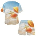 thumbnail image 3 of Juicy Peach Pajama Set for Women 2 Piece Sleepwear Loungewear Short Sleeve, 3 of 7