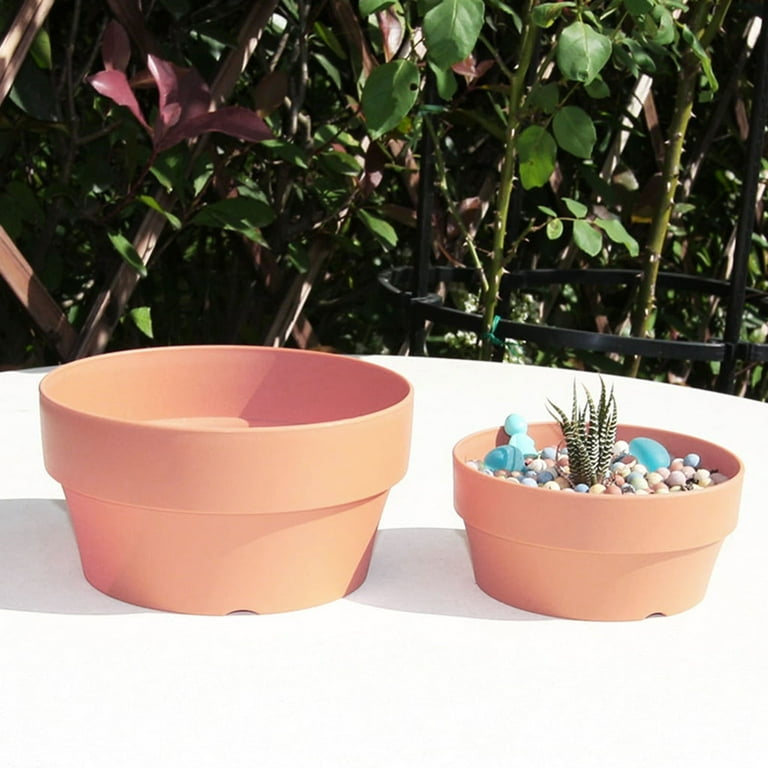 discount ceramic plant pots LAMDAWN Cute Ceramic Succulent Garden Pots, Planter with Drainage and  Attached Saucer, Set of 6 -Plants Not Included (Vivid Colors) main image 0