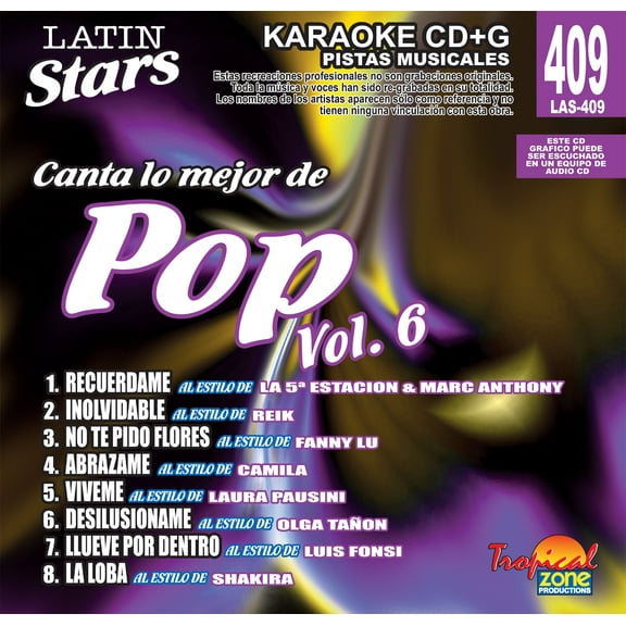 Karaoke Latin Stars 409 Pop Vol. 06