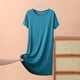 thumbnail image 1 of mfyjkho Vestidos para mujer, Falda de manga corta para mujer, vestido fino y holgado de verano, camisón informal de color liso para casa Vestidos de playa para mujer xxl, 1 of 4