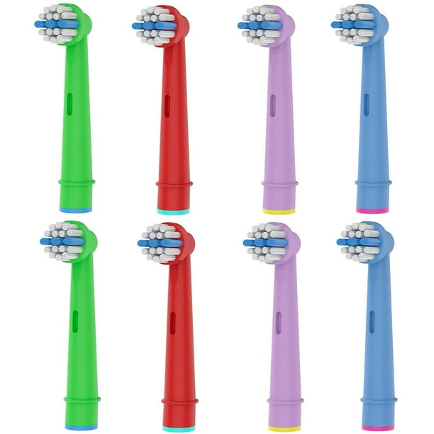 8 cabezales de repuesto para cepillo de dientes para niños, compatibles con cepillo de dientes eléctrico Oral B, cerdas suaves y cabezales pequeños para dientes y encías sensibles de los niños