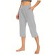 thumbnail image 1 of WILLBEST Pantalones Casuales para Mujer: elegantes Pantalones Cortos de Verano con Bolsillos para Mayor Comodidad y Versatilidad En el Día a Día. Extra Grande, 1 of 5
