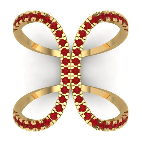 Statement Engagement Ring for Women - 0.5ct Simulated Ruby in 14K Yellow Gold Promise Ring