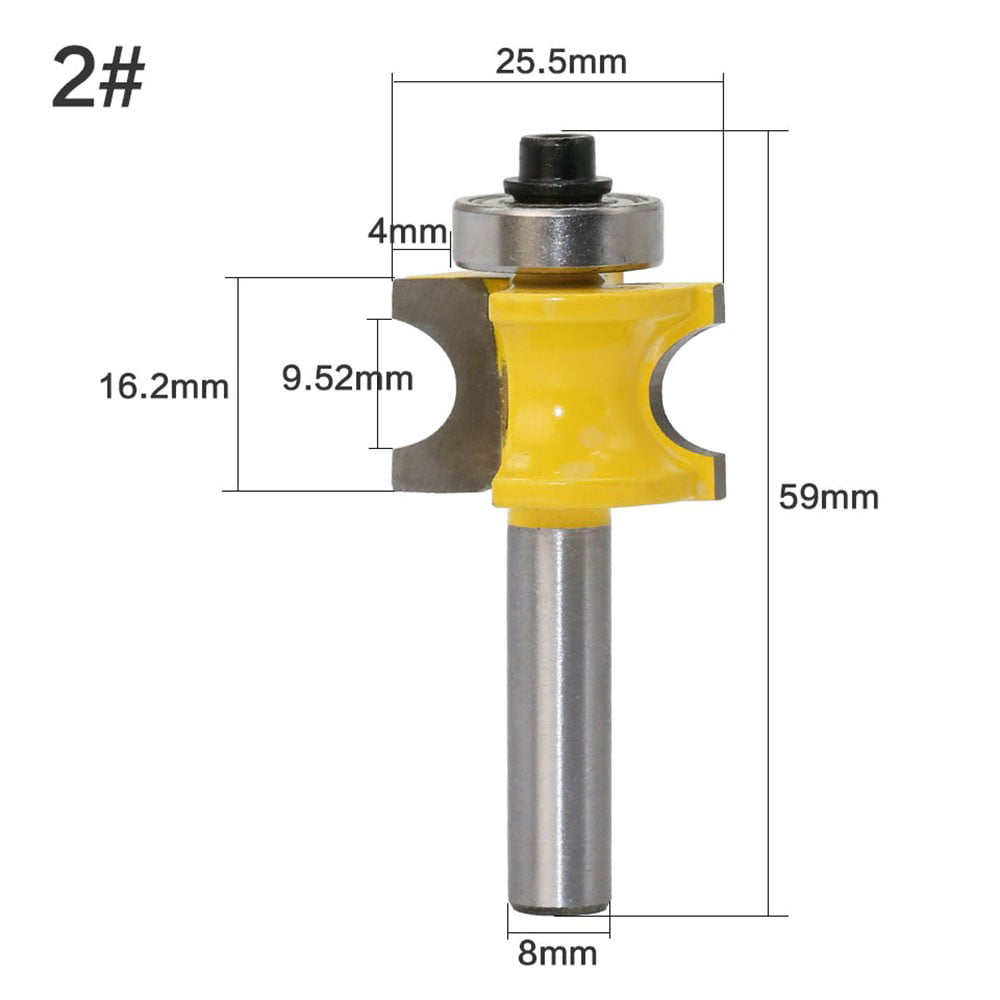 Woodworking Router Bit Workshop Rotary tools 8mm Shank Bullnose Carbide