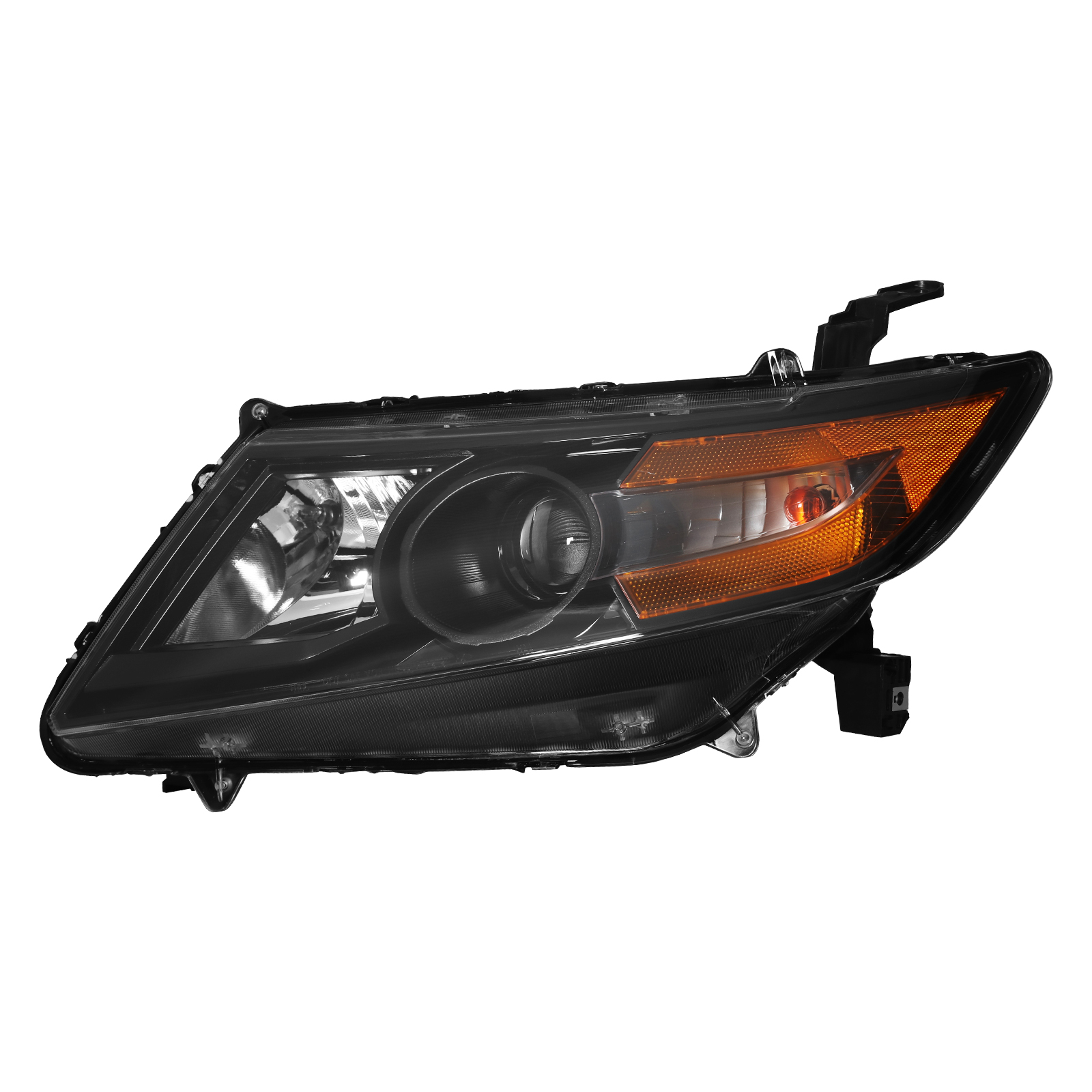 HOUGEET Full Black Headlight Assembly Fit for 2011-2017 Honda Odyssey, Headlamp Right – Direct Replacement Headlights Headlamps for Odyssey(Black,Passenger Side)