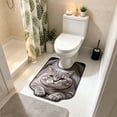 thumbnail image 7 of Ohmyroo U Shaped Toilet Mat, 19.7 x 15.7 In Absorbent Diatom Mud Floor Rug With Cat Design, 7 of 7