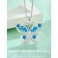 thumbnail image 5 of VESITIM 925 Sterling Silver Butterfly Pendant Necklace for Women Created Aquamarine Birthstone Jewelry for Mother's Day/Birthday Gifts, 5 of 7