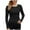 Black, variant on OSOLU Women Ladies Fashion Fit Loose Crew Neck Slim Tops Solid Color Long Sleeve T-Shirt Tee Tops Leisure Dailywear
