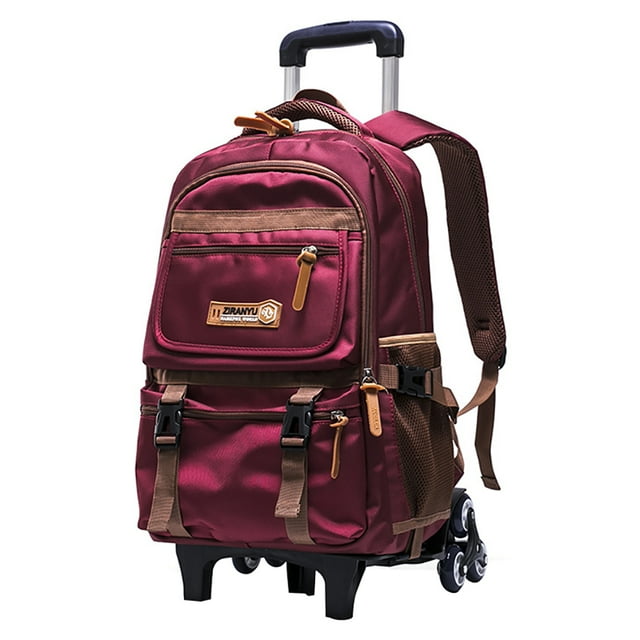 Student Rolling Backpack Detachable Luggage Wheeled Backpack School Backpack