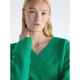 thumbnail image 4 of Free Assembly Women's Deep V-Neck Sweater with Long Sleeves, Midweight, Sizes XS-XXL, 4 of 5