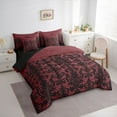thumbnail image 3 of Castle Fairy Chic Floral Damask Bedding Comforter Set,Stripes Full Bedding Set, 3 of 8