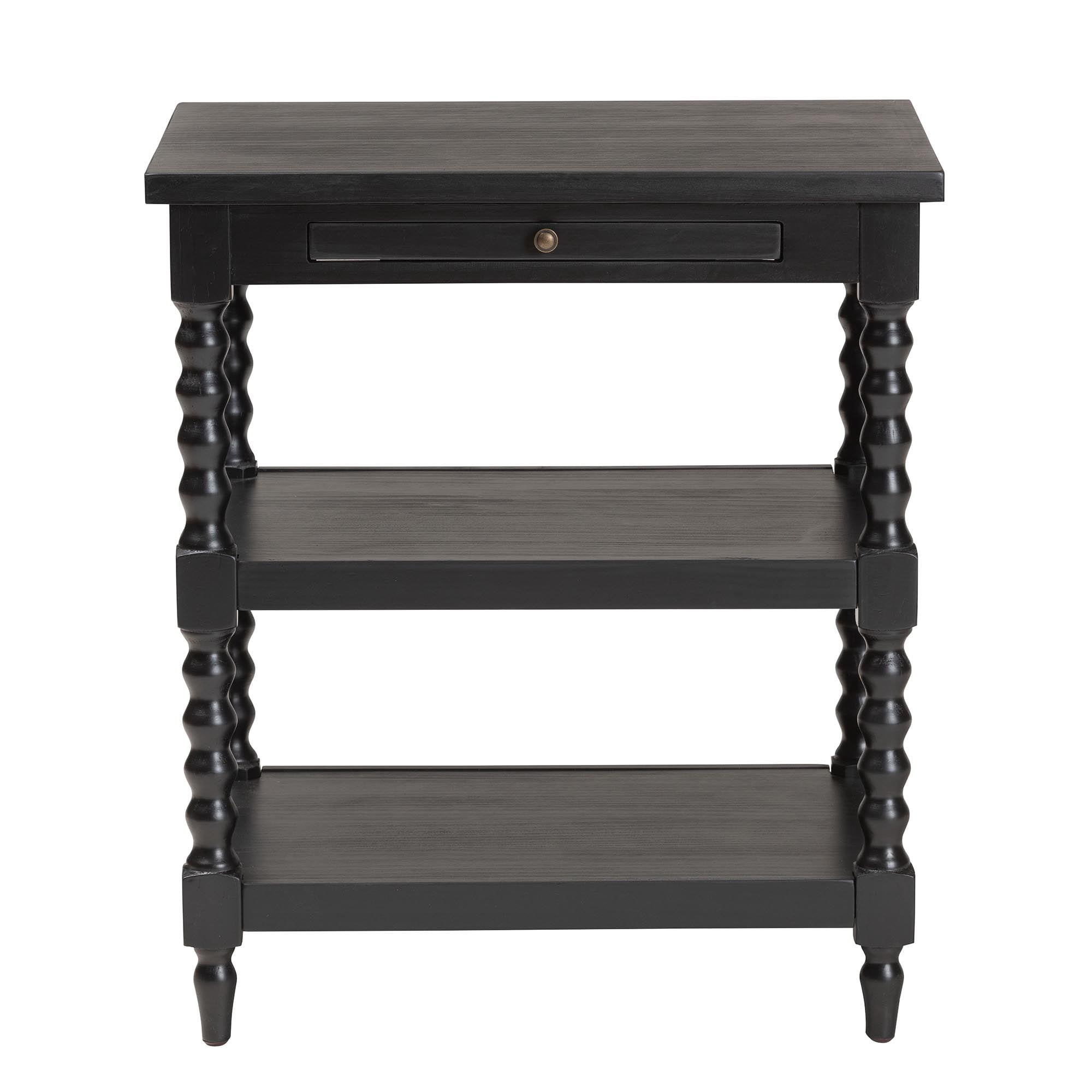 Baxton Studio Imogene Retro-Modern End Table, Turned Legs, Black