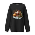 thumbnail image 5 of Christmas Long Sleeve Shirts for Women Thin Fleece Round Neck Christmas Print Loose Hoodless Sweatshirt, 5 of 5