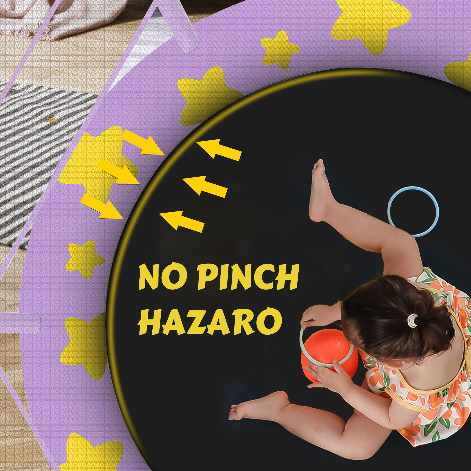 Clearance Kid Trampoline Indoor, Seizeen 4.5FT Toddler Trampoline with Enclosure Net, Mini Outdoor Trampoline with 6 L-Support