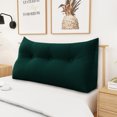 thumbnail image 4 of WOWMAX Large Bolster Triangular Reading Backrest Positioning Support Wedge Pillow Headboard for Day Bed Bunk Bed RV/Trailer with Removable Cover 39 Inches Velveteen Green, 4 of 7