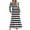 Black, variant on Kaemgyyd Casual Dress for Women Fall Fashion Crew Neck Long Sleeve Midi Dress Loose Stripe Tiered Ruffle Hem Dress