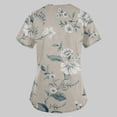 thumbnail image 5 of EHTMSAK Scrub Tops Womens Plus with Pocket Floral Working Uniform Short Sleeve V Neck Workwear Blouse T-Shirt with Pockets on Clearance Gray L, 5 of 7