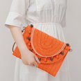 thumbnail image 3 of Women Envelope Wallet Detachable Shoulder Strap Clutch Boho Chic Straw Shoulder Bag with Beads Spacious Crossbody Wallet, 3 of 5