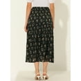 thumbnail image 4 of Unique Bargains Jupe Maxi à Volants à Étages à Imprimé Floral pour Femme, Noir, TP, 4 of 6