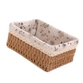 thumbnail image 4 of Woven Storage Basket Rural Fabric Weaving Handmade Desktop Storage Basket for Organizing Shelves Bedroom Bathroom Medium Size 22x16x10cm Khaki, 4 of 12
