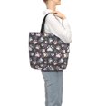 thumbnail image 3 of Defioc Colorful Paws Of Dog Pattern Tote Bag for Women,Large Capacity Tote Bag with Zipper Casual Shoulder Handbags Shopping Bag, 3 of 8