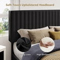 thumbnail image 4 of Honfach Full Size Bed Frame, Upholstered Platform Bed with Velvet Headboard, Wide Bed Legs and Strong Wood Slats Support,Black, 4 of 7