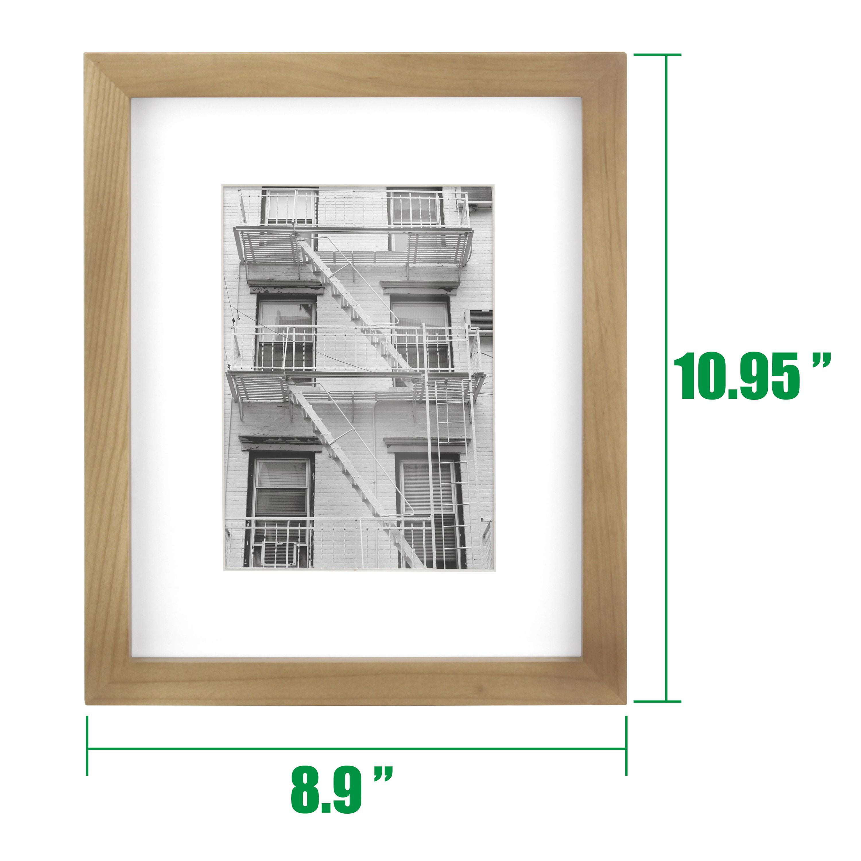 (2 pack) Better Homes & Gardens 8x10 Matted to 5x7 Wood Gallery Tabletop Picture Frame, Natural, Non Glare