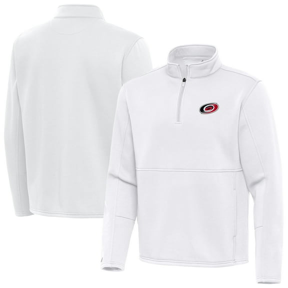 Men's Antigua White Carolina Hurricanes Twist Quarter-Zip Pullover Jacket