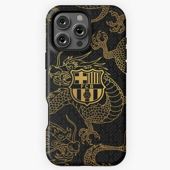 Barca Gold Black Dragons Phone Case for iPhone 16 15 14 13 12 11 Pro Max M890156