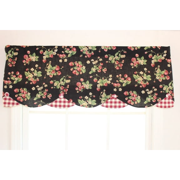 RLF HOME 'Strawberry Fields' Black Petticoat Valance