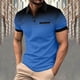 thumbnail image 1 of Blusa y camisa de manga corta con cuello vuelto para hombre, con solapa degradada de lunares y botones, deportiva, de poliéster, 1 of 5