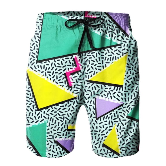 XINPING Board Shorts Men's 7 Inch Fashion Hawaiian Print Quick Dry Beach Swimming Shorts with Pockets Upf 50 Sun Protection Swimwear Bathing Suits
