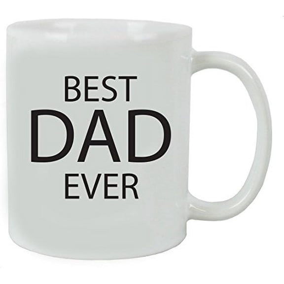 Best Dad Ever 11 oz White Ceramic Coffee Mug with Gift Box - Great Gift for Father's Day, Birthday, or Christmas Gift for Dads and Fathers