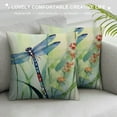 thumbnail image 3 of PIKWEEK  Ink Painting The Animal Dragonfly Throw Pillow Covers Case Cushion Cover Sofa Decorative Square (Dragonflies and Grass), 3 of 5