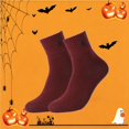 thumbnail image 2 of Halloween Embroidered Ankle Socks Trendy Socks Crew Socks Graphic Socks Cute Socks Lightweight Low Cut Socks Novelty Socks Kawaii Socks Cozy Socks Cotton Socks Fuzzy 1 Pairs of Socks Red One Size, 2 of 8