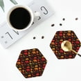 thumbnail image 4 of Lsque Animal Pattern 4" Drink Coasters Set of 4, PVC Leather Absorbent Coasters, Table Coaster Set Decorative Coffee Cup Coasters Housewarming Gift -Hexagon, 4 of 6