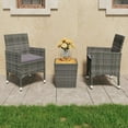 thumbnail image 3 of vidaXL 3 Piece Bistro Set Poly Rattan and Acacia Wood Black, 3 of 12